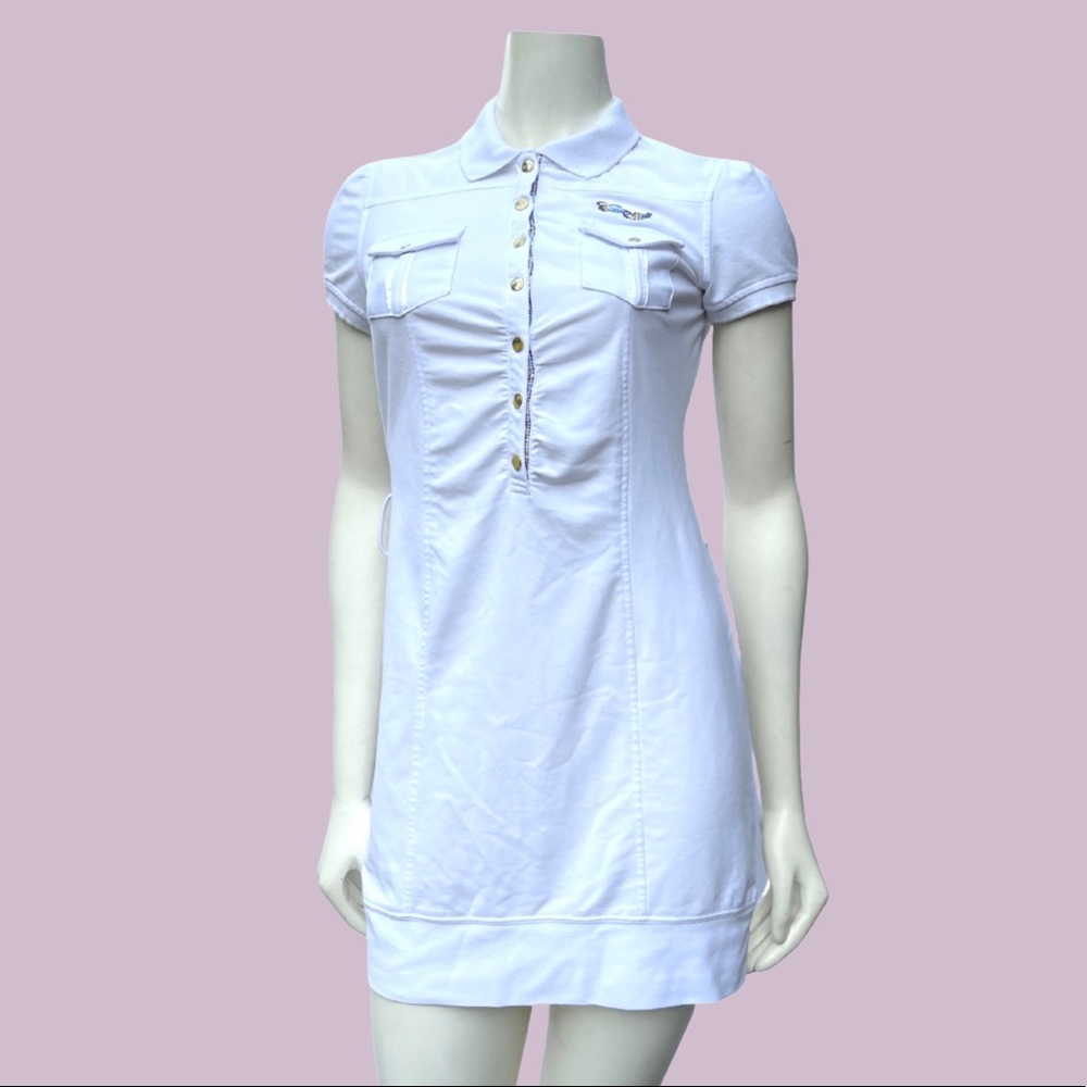 COOGI White Short Sleeve Tennis Dress L